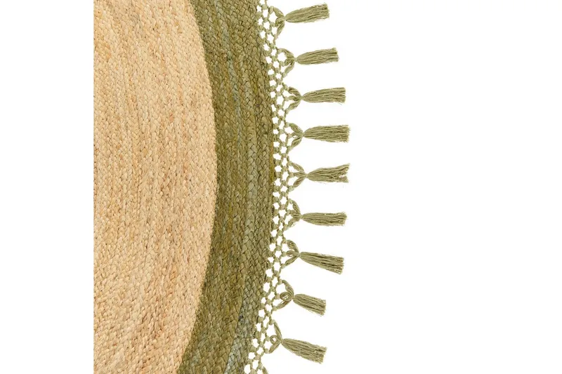 Flatvevd Marts - Beige, Grønn, 200x200 cm - Tekstiler - Tepper & Matter - Moderne tepper - Sisaltepper