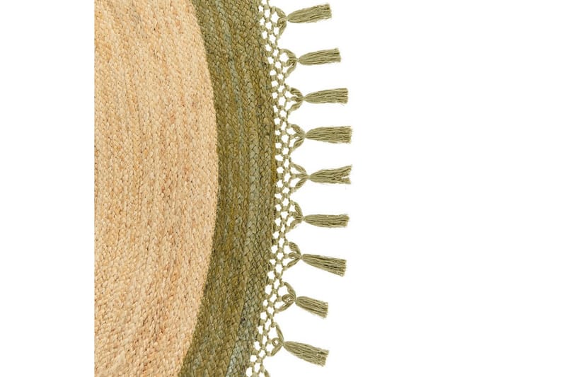 Flatvevd Marts - Beige, Grønn, 200x200 cm - Tekstiler - Tepper & Matter - Moderne tepper - Sisaltepper