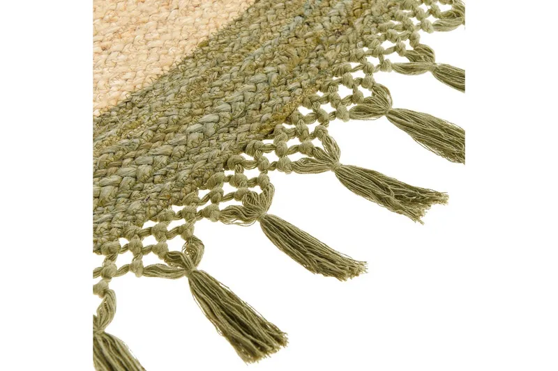 Flatvevd Marts - Beige, Grønn, 200x200 cm - Tekstiler - Tepper & Matter - Moderne tepper - Sisaltepper