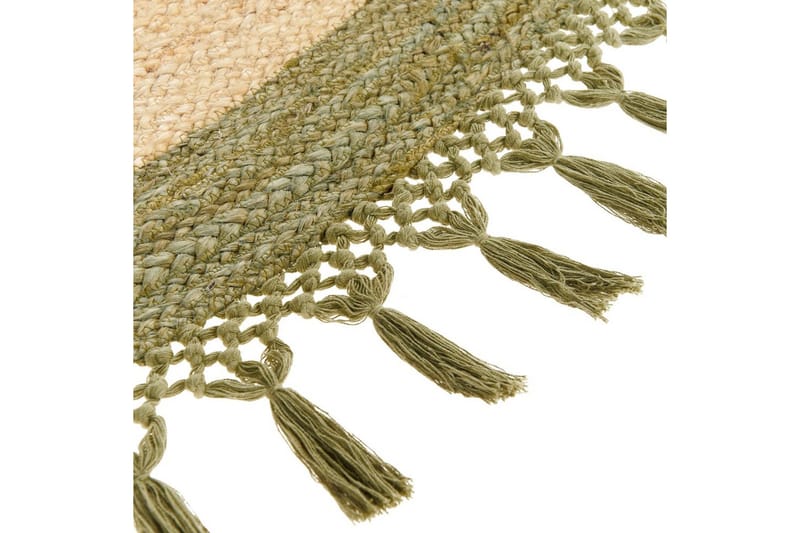 Flatvevd Marts - Beige, Grønn, 200x200 cm - Tekstiler - Tepper & Matter - Moderne tepper - Sisaltepper