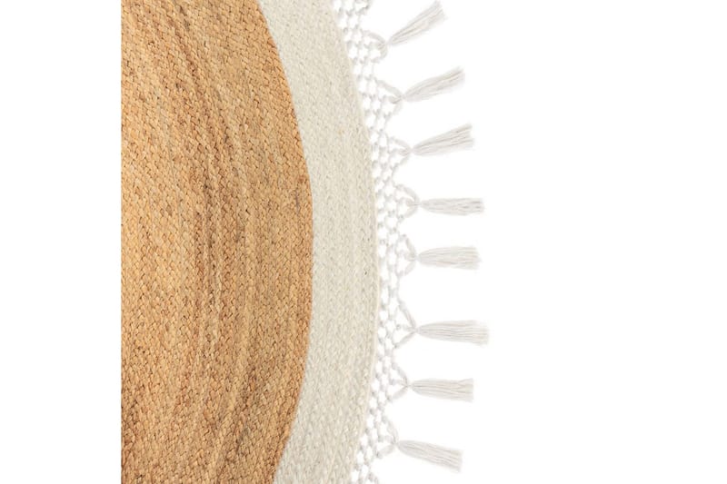 Flatvevd Marts - Beige, hvit, 200x200 cm - Tekstiler - Tepper & Matter - Moderne tepper - Sisaltepper
