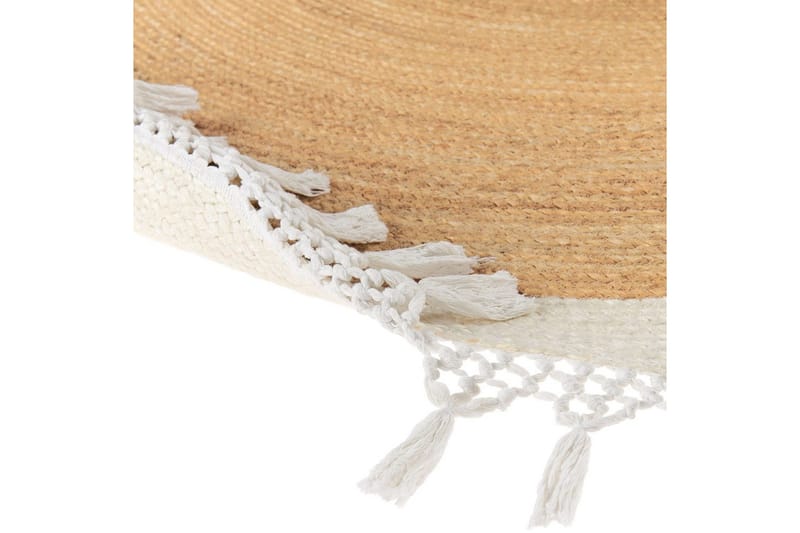 Flatvevd Marts - Beige, hvit, 200x200 cm - Tekstiler - Tepper & Matter - Moderne tepper - Sisaltepper