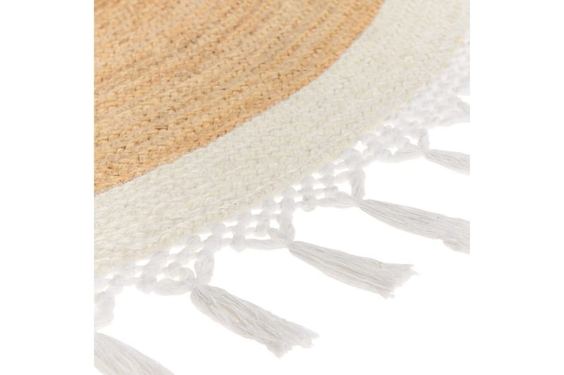 Flatvevd Marts - Beige, hvit, 200x200 cm - Tekstiler - Tepper & Matter - Moderne tepper - Sisaltepper