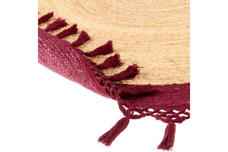 Flatvevd Marts - Beige, Rød, 140x140 cm - Tekstiler - Tepper & Matter - Moderne tepper - Sisaltepper