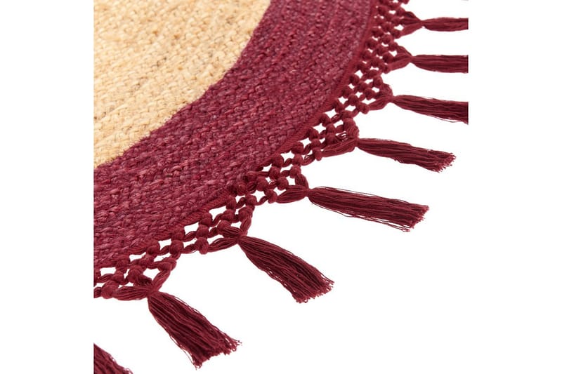 Flatvevd Marts - Beige, Rød, 200x200 cm - Tekstiler - Tepper & Matter - Moderne tepper - Sisaltepper