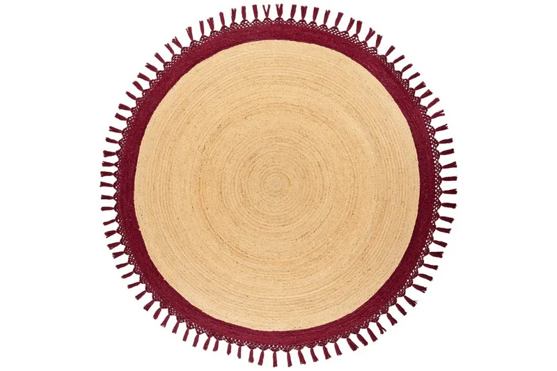 Flatvevd Marts - Beige, Rød, 200x200 cm - Tekstiler - Tepper & Matter - Moderne tepper - Sisaltepper