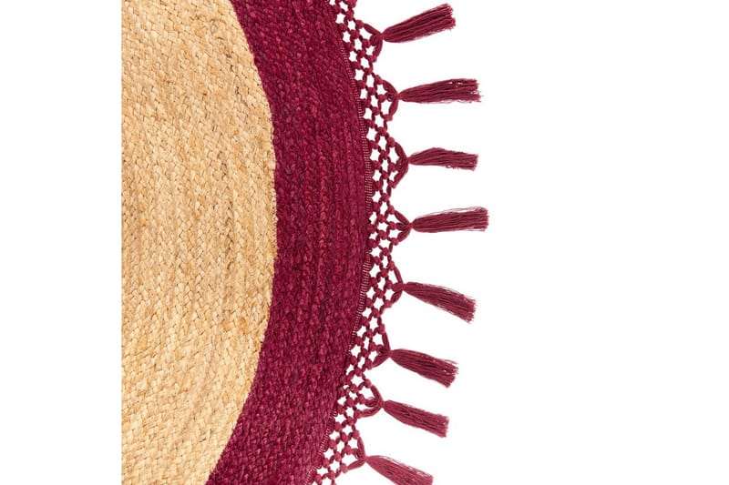 Flatvevd Marts - Beige, Rød, 200x200 cm - Tekstiler - Tepper & Matter - Moderne tepper - Sisaltepper