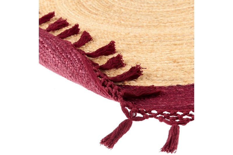 Flatvevd Marts - Beige, Rød, 200x200 cm - Tekstiler - Tepper & Matter - Moderne tepper - Sisaltepper