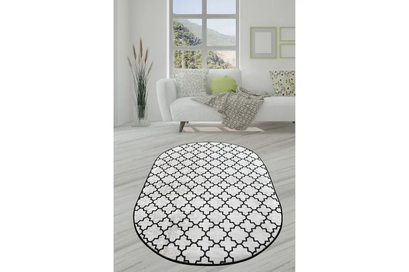 Chilai Matte 140x190 cm, Svart/Hvit