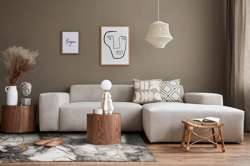 Craft Concrete Friezematte 240x340 - Gull - Tekstiler - Tepper & Matter - Moderne tepper - Friezematter