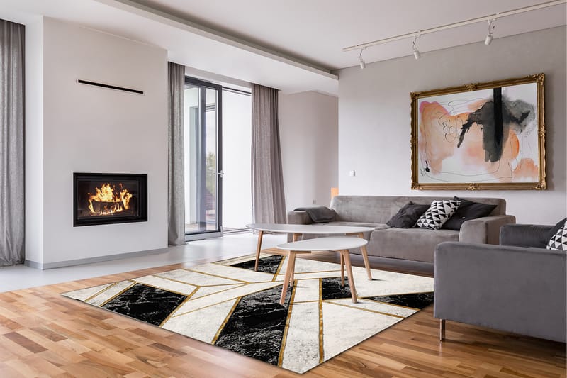 Diamond Spectra Matte 160x230 cm Gull - Tekstiler - Tepper & Matter - Moderne tepper - Friezematter