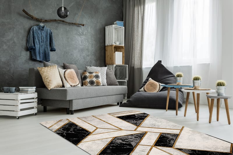 Diamond Spectra Matte 160x230 cm Gull - Tekstiler - Tepper & Matter - Moderne tepper - Friezematter
