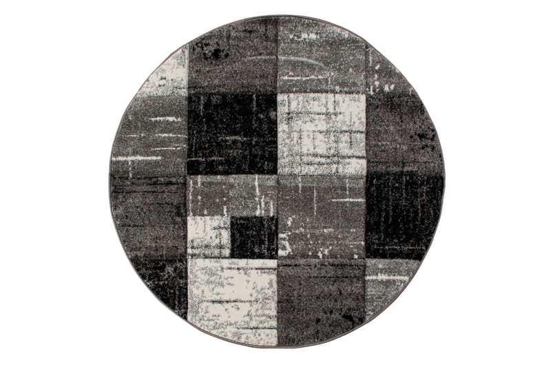 London Square Friezematte Rund 120 - Svart - Tekstiler - Tepper & Matter - Moderne tepper - Friezematter