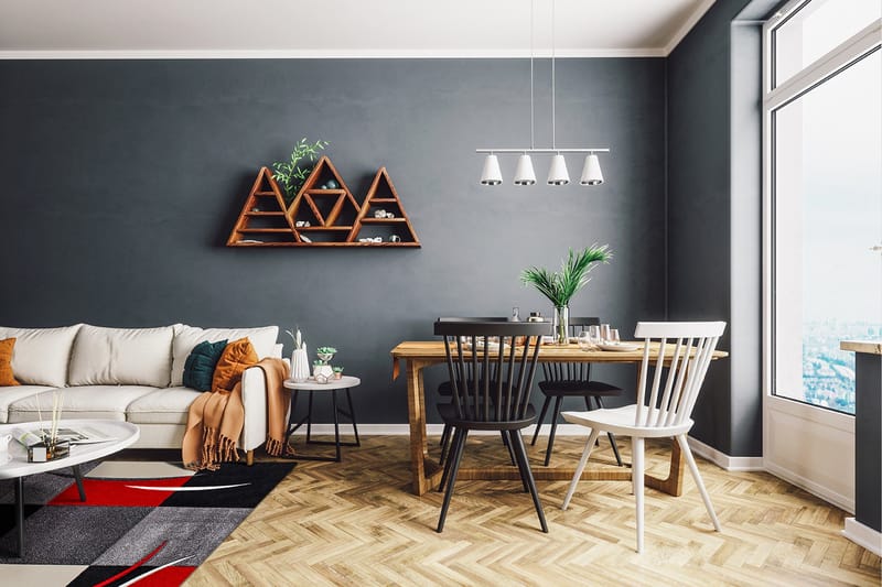 London Patch Friezematte 200x290 - Rød - Tekstiler - Tepper & Matter - Moderne tepper - Friezematter