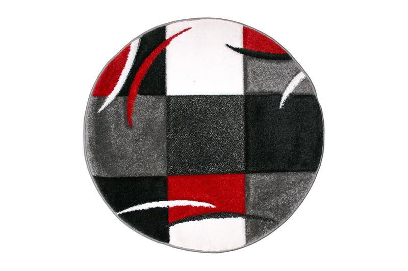 London Patch Friezematte Rund 240, Rød