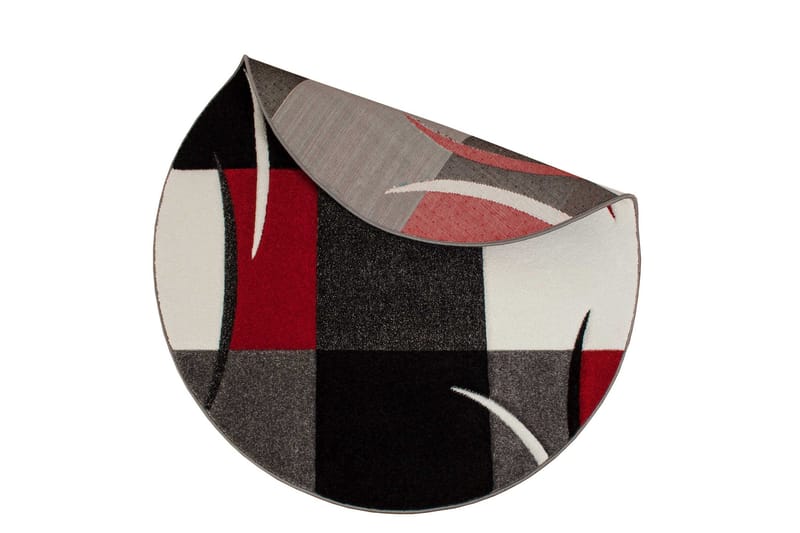 London Patch Friezematte Rund 240 - Rød - Tekstiler - Tepper & Matter - Moderne tepper - Friezematter