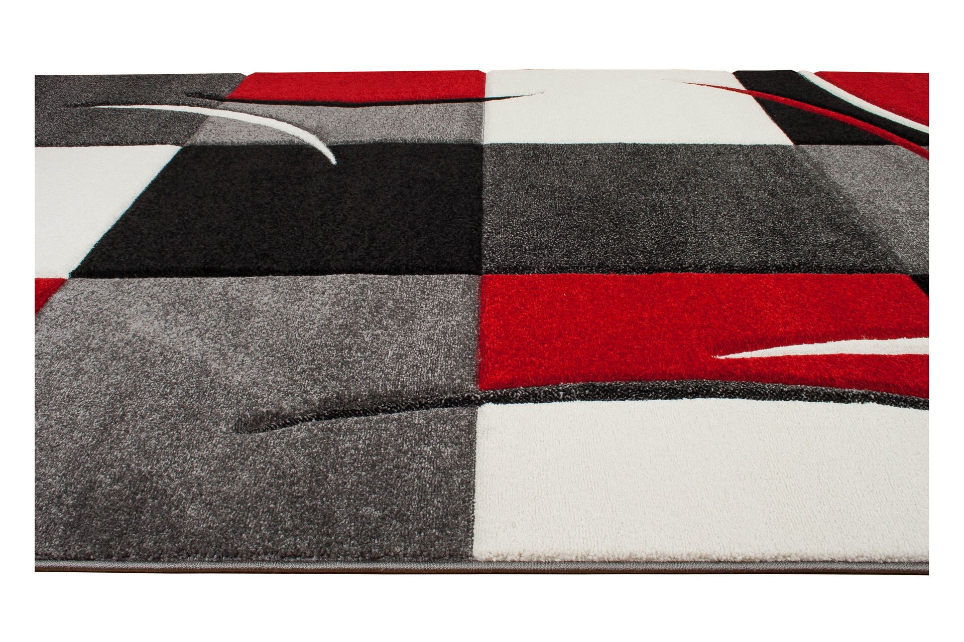 London Patch Friezematte 80x250 Rutete - Rød - Tekstiler - Tepper & Matter - Moderne tepper - Friezematter