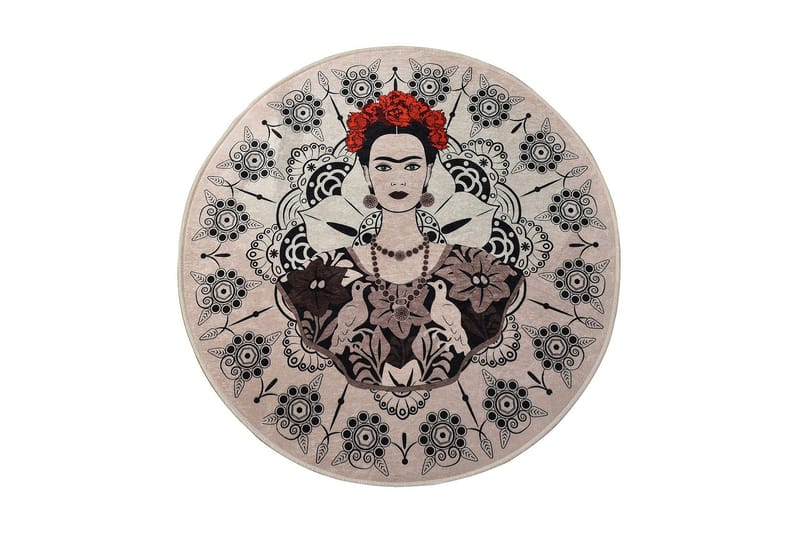 Matte Frida Rund (140), Flerfarget/Fløyel