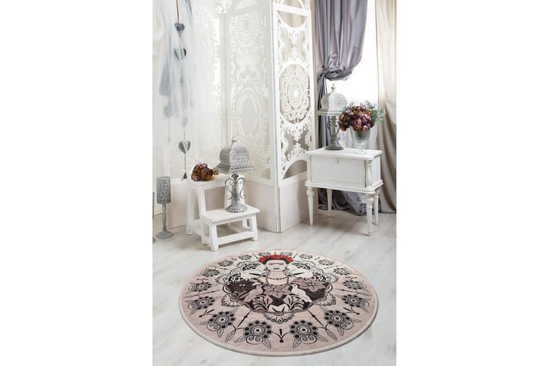 Matte Frida Rund (140) - Flerfarget/Fløyel - Tekstiler - Tepper & Matter - Moderne tepper - Friezematter