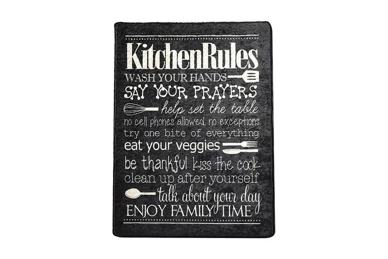 Matte Kjøkken - Svart (100 x 200), Svart / Fløyel