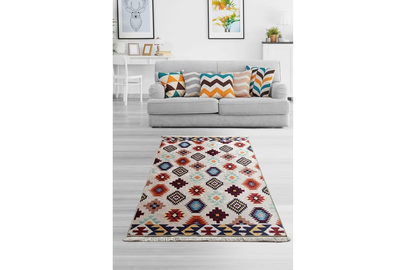 Matte Manta - Flerfarget/Fløyel - Tekstiler - Tepper & Matter - Moderne tepper - Friezematter