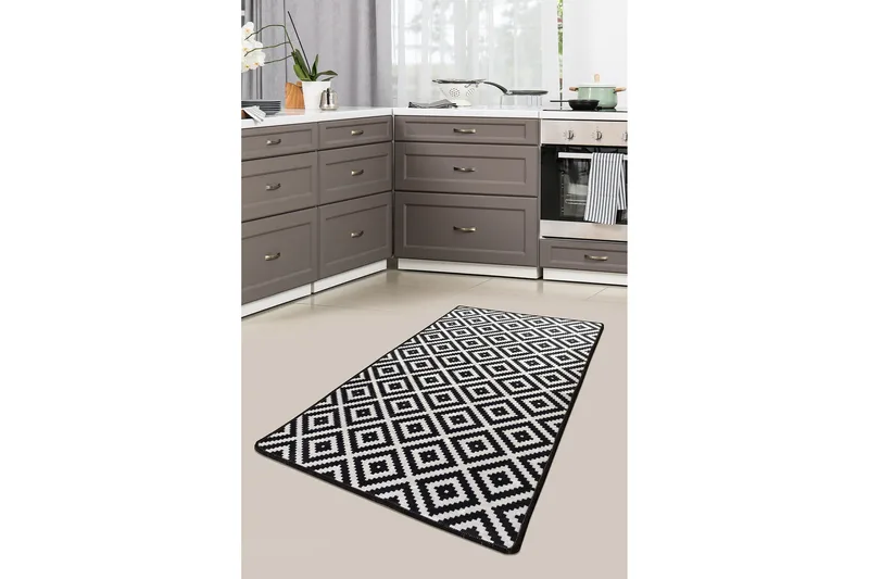 Matte Svart Hvit (140 x 190), Flerfarget/Fløyel