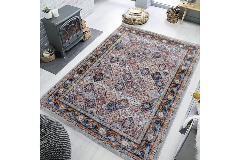 Naywaj Wiltonteppe 160x230 cm Rektangulær, Creme/Blå