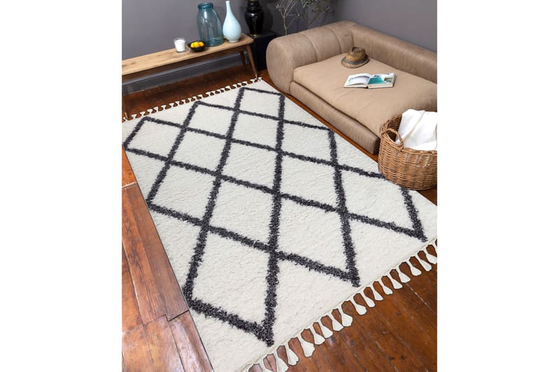 Nishiki Wiltonteppe 160x230 cm Rektangulær, Hvit/Antrasitt