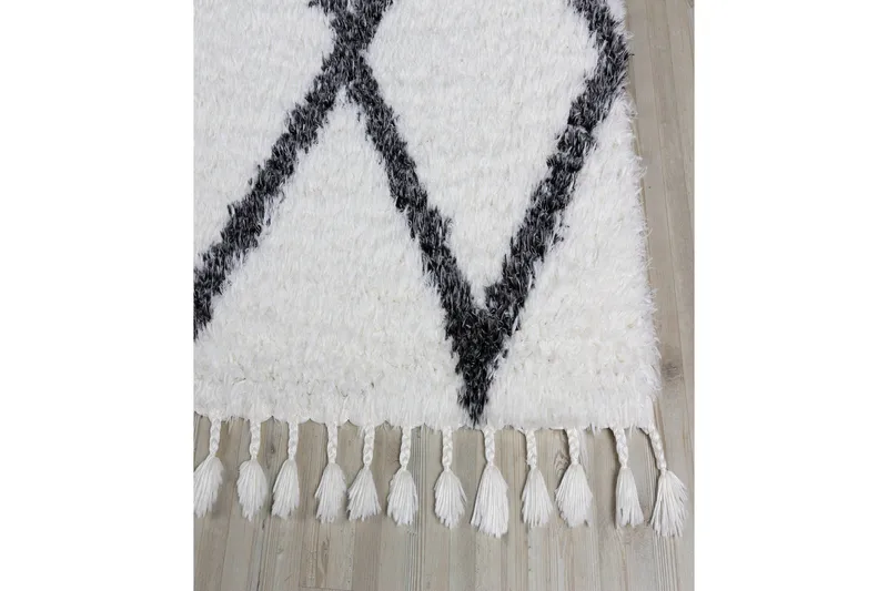 Nishiki Wiltonteppe 160x230 cm Rektangulær - Hvit/Antrasitt - Tekstiler - Tepper & Matter - Moderne tepper - Friezematter