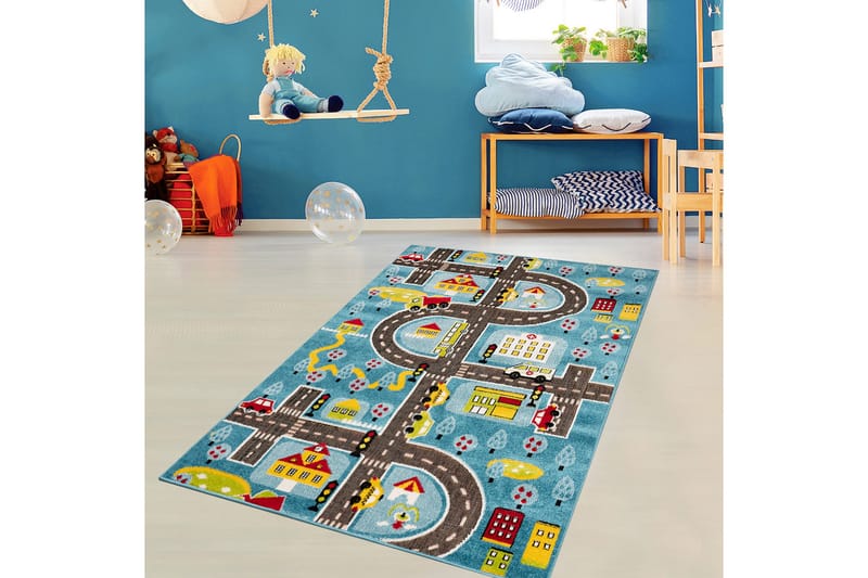 Noorpa Wiltonteppe 160x230 cm Rektangulær - Blå - Tekstiler - Tepper & Matter - Moderne tepper - Friezematter