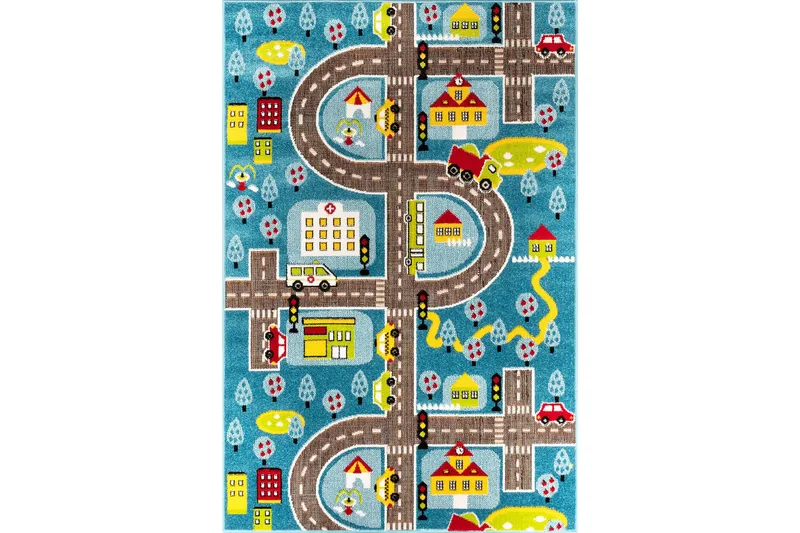 Noorpa Wiltonteppe 160x230 cm Rektangulær - Blå - Tekstiler - Tepper & Matter - Moderne tepper - Friezematter