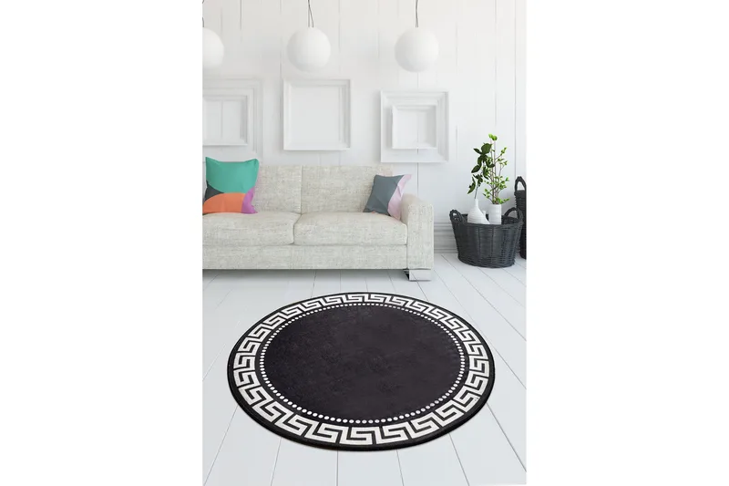 Round Matte Antique (140) - Flerfarget/Fløyel - Tekstiler - Tepper & Matter - Moderne tepper - Friezematter