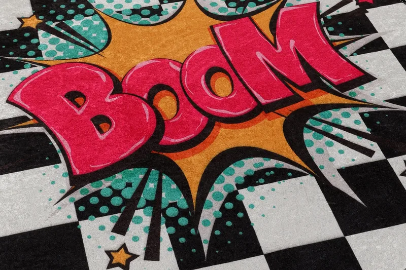 Round Matte Boom (100) - Flerfarget/Fløyel - Tekstiler - Tepper & Matter - Moderne tepper - Friezematter