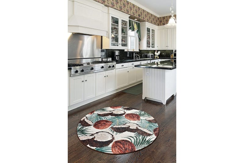 Round Matte Coconut (100) - Flerfarget/Fløyel - Tekstiler - Tepper & Matter - Moderne tepper - Friezematter