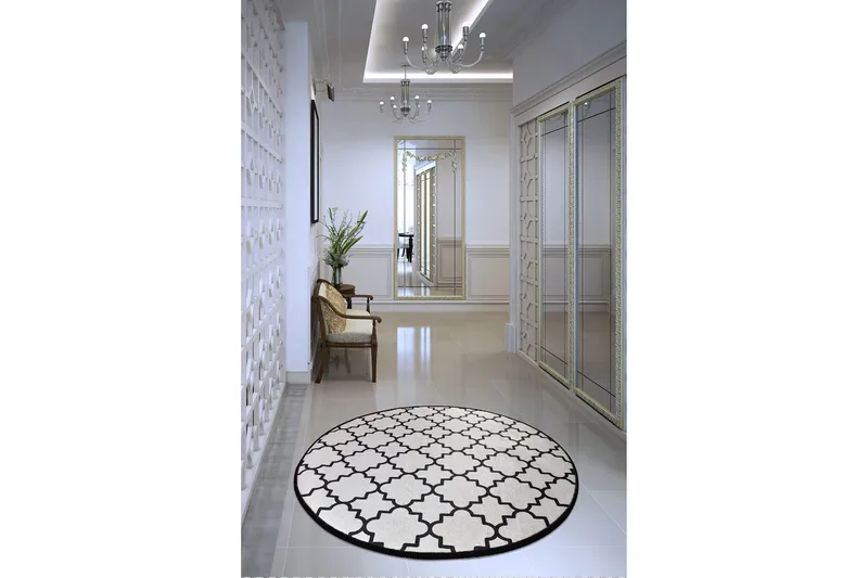 Round Matte Cup - Hvit (100) - Hvit/Fløyel - Tekstiler - Tepper & Matter - Moderne tepper - Friezematter