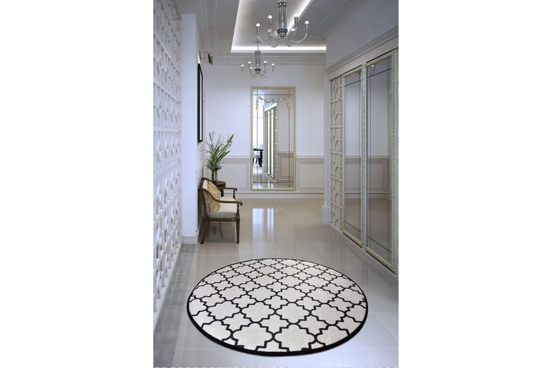 Round Matte Cup - Hvit (100) - Hvit/Fløyel - Tekstiler - Tepper & Matter - Moderne tepper - Friezematter