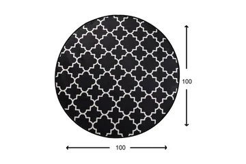 Round Matte Cup - Svart (100) - Svart / Fløyel - Tekstiler - Tepper & Matter - Moderne tepper - Friezematter