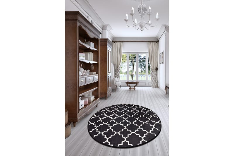 Round Matte Cup - Svart (140) - Svart / Fløyel - Tekstiler - Tepper & Matter - Moderne tepper - Friezematter