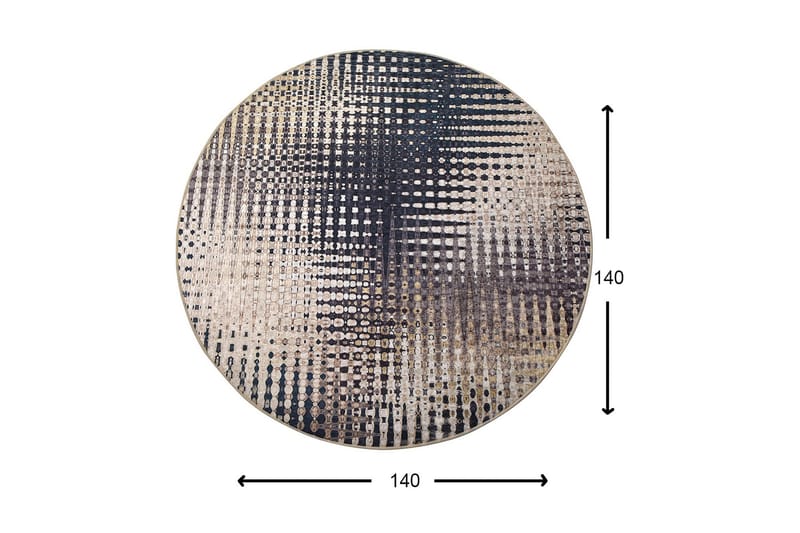 Round Matte Fusion (140) - Flerfarget/Fløyel - Tekstiler - Tepper & Matter - Moderne tepper - Friezematter