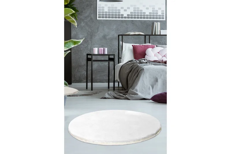Round Matte Milano - Hvit (90) - Tekstiler - Tepper & Matter - Moderne tepper - Friezematter