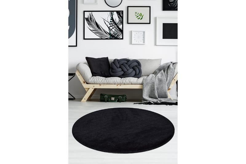 Round Matte Milano - Svart (90) - Tekstiler - Tepper & Matter - Moderne tepper - Friezematter