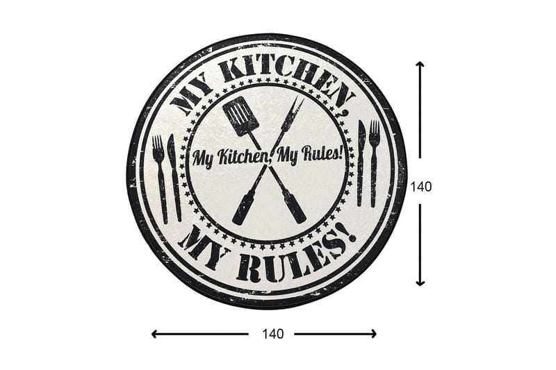 Round Matte My Kitchen (140) - Tekstiler - Tepper & Matter - Moderne tepper - Friezematter
