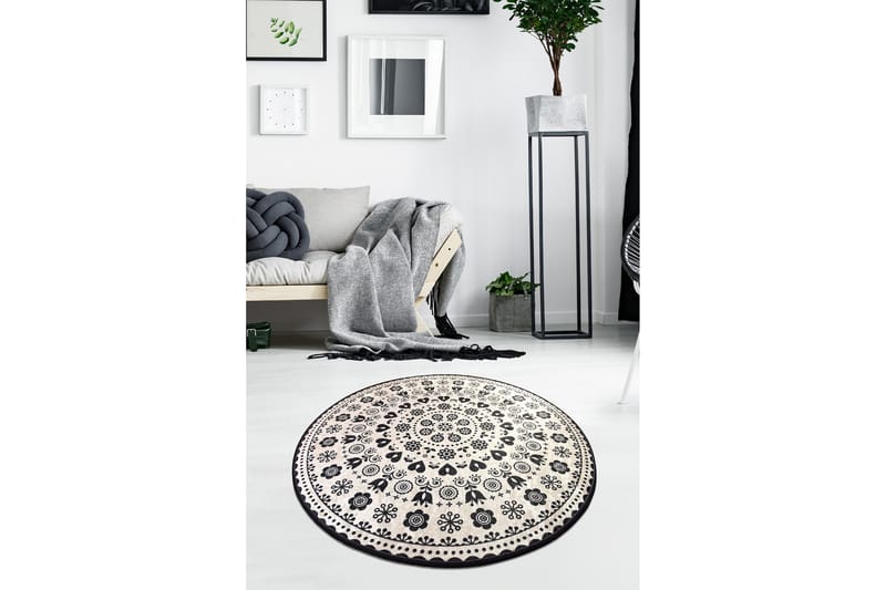 Round Matte Venice - Svart (140) - Tekstiler - Tepper & Matter - Moderne tepper - Friezematter
