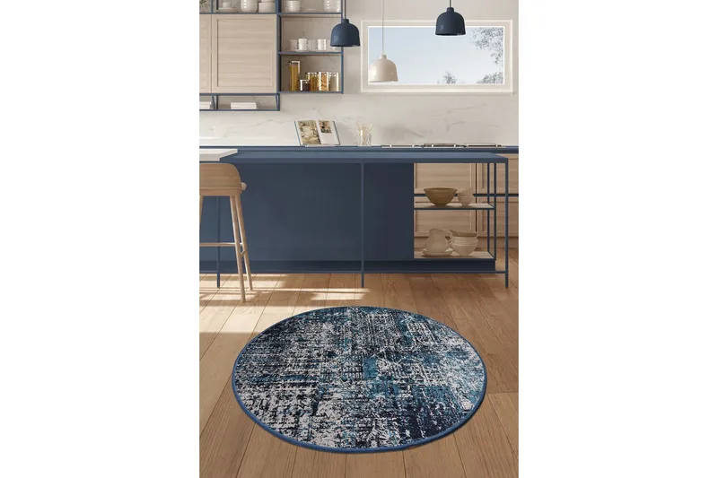 Round Matte Pulver (100) - Flerfarget/Fløyel - Tekstiler - Tepper & Matter - Moderne tepper - Friezematter