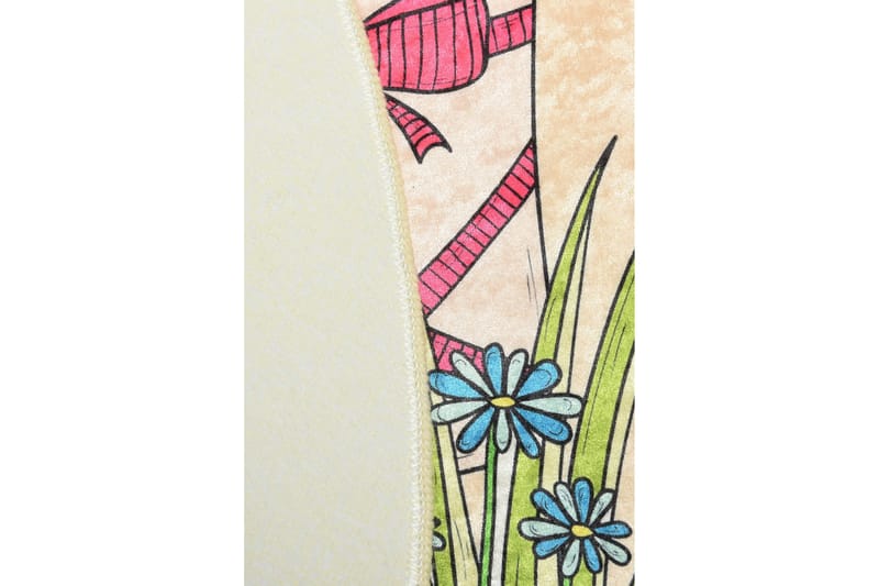 Rund Matte Blomster (100) - Flerfarget/Fløyel - Tekstiler - Tepper & Matter - Moderne tepper - Friezematter