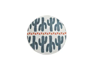 Rund Matte Happy Cactus (100) - Flerfarget/Fløyel - Tekstiler - Tepper & Matter - Moderne tepper - Friezematter