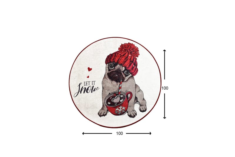 Rund Matte Let It Snow (100) - Flerfarget/Fløyel - Tekstiler - Tepper & Matter - Moderne tepper - Friezematter