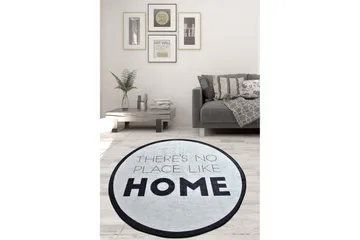 Rund Matte Like Home DJT (120) - Hvit/Svart/Fløyel - Tekstiler - Tepper & Matter - Moderne tepper - Friezematter