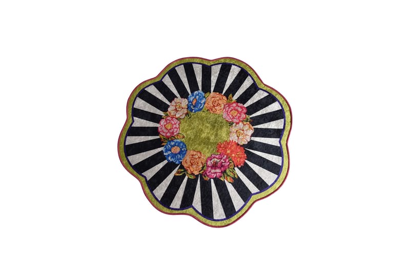 Rund Matte Loan (100), Flerfarget/Fløyel