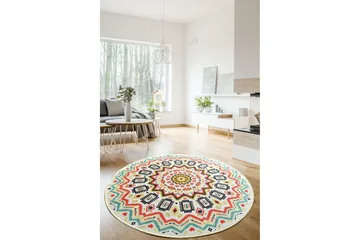 Rund Matte Mandala DJT - Flerfarget/Fløyel - Tekstiler - Tepper & Matter - Moderne tepper - Friezematter